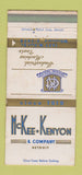 Matchbook Cover - McKee & Kenyon Industrial Tool Detroit MI WEAR 30 Strike