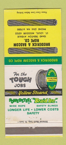 Matchbook Cover - Broderick & Bascom Wire Rope St Louis MO 30 Strike