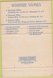 Matchbook Cover - Woodside Savings Bank NY Flushing NY 40 Strike