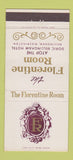 Matchbook Cover - Florentine Room Doric Bellingham Hotel WA 30 Strike