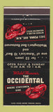 Matchbook Cover - The Occidental Restaurant Washington DC lobster 30 Strike