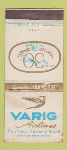 Matchbook Cover - Varig Airlines Brazil WEAR 30 Stick