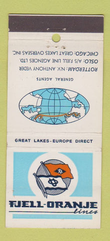 Matchbook Cover - Fjell Oranje Lines Rotterdam Oslo Chicago 21 Strike Feature