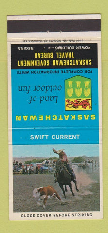 Matchbook Cover - Saskatchewan Tourism Regina SK Swift Current 30 Strike