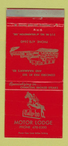 Matchbook Cover - Tally Ho Motor Lodge Wilmington DE WORN 30 Strike