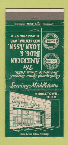 Matchbook Cover - American Building and Loan Middletown OH 30 Strike
