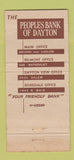 Matchbook Cover - Peoples Bank of Dayton OH 21 Strike Feature