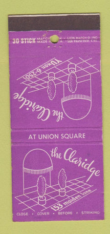 Matchbook Cover - The Claridge San Francisco CA Restaurant 30 Stick