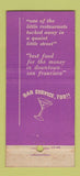 Matchbook Cover - The Claridge San Francisco CA Restaurant 30 Stick