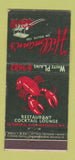 Matchbook Cover - Hillman's Restaurant Hartsdale NY 21 Strike Feature