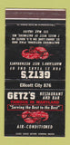 Matchbook Cover - Getz's Restaurant Baltimore MD lobster WEAR 30 Strike