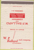 Matchbook Cover - WP Ballard  and  Co Laundry Supply Greensboro NC 40 Strike