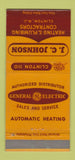 Matchbook Cover - CJ Johnson GE Heating Amoco oil gas Clinton NJ 30 Strike