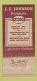 Matchbook Cover - CJ Johnson GE Heating Amoco oil gas Clinton NJ 30 Strike