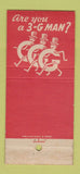 Matchbook Cover - GGG Clothes Men's Reeds Albany NY 21 Strike Feature