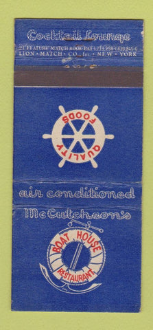 Matchbook Cover - Boat House Restaurant Niagara Falls NY 21 Strike Feature