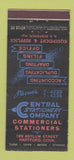 Matchbook Cover - Central Stationery Hartford CT 30 Stick