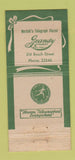 Matchbook Cover - Grandy Flowers Norfolk VA 21 Strike Feature