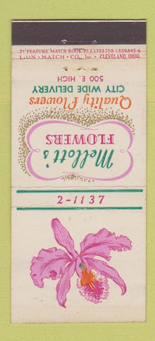 Matchbook Cover - Mellott's Flowers orich 21 Strike Feature