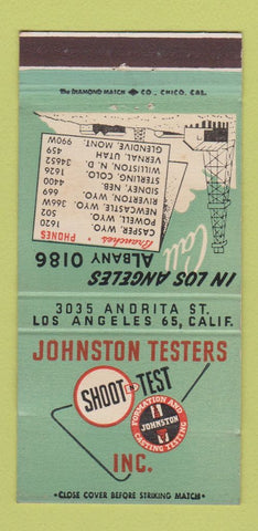 Matchbook Cover - Johnson Testers Los Angeles CA 30 Strike