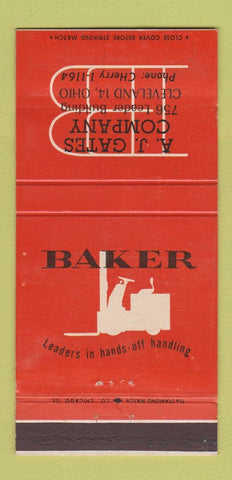 Matchbook Cover - AJ Gates Baker Fork Lifts Cleveland OH 30 Strike