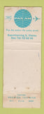 Matchbook Cover - Hotel Inter Continental Vienna Pan Am Airlines WEAR