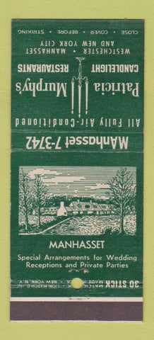 Matchbook Cover - Patrica Murphy's Restaurant Manhasset NY NYC 30 Stick