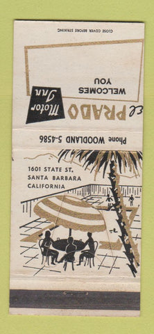 Matchbook Cover - El Prado Motor Inn Santa Barbara CA 30 Strike