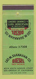 Matchbook Cover - Leo Shanahan Diesel Los Angeles CA Cummins 30 Stick