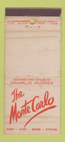 Matchbook Cover - Monte Carlo New York City WORN 21 Strike Feature