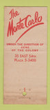 Matchbook Cover - Monte Carlo New York City WORN 21 Strike Feature
