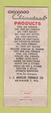 Matchbook Cover - LJ Mueller Furnace Milwaukee WI WEAR 21 Strike Feature