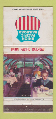 Matchbook Cover - Union Pacific Railroad Dom Dining Cars WORN 30 Strike