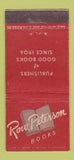 Matchbook Cover - Row Peterson Books 30 Stick