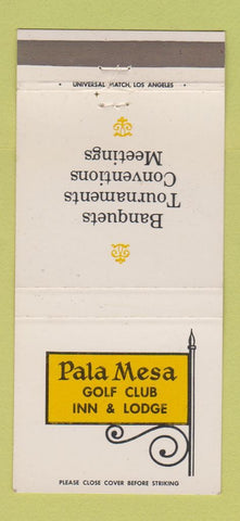 Matchbook Cover - Pala Mesa Golf Club Inn Fallbrook CA 30 Strike