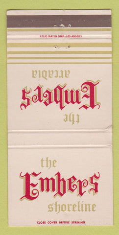 Matchbook Cover - Embers Arcadia Long Beach CA 30 Strike