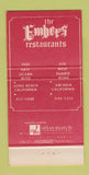 Matchbook Cover - Embers Arcadia Long Beach CA 30 Strike