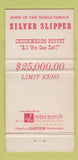 Matchbook Cover - Silver Slipper Casino Las Vegas NV 30 Strike