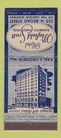 Matchbook Cover - Hotel Winfield Scott Philadelphia PA 21 Strike Feature