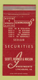 Matchbook Cover - Scott Horner Mason Investments Lynchburg VA 30 Strike