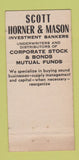 Matchbook Cover - Scott Horner Mason Investments Lynchburg VA 30 Strike