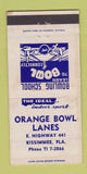 Matchbook Cover - Orange Bowling Lanes Kissimmee FL 30 Strike