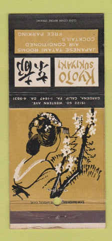 Matchbook Cover - Kyoto Sukiyaki Gardena CA girlie 30 Strike