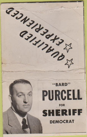 Matchbook Cover - Bard Purcell Sheriff Multnomah OR BOBTAIL WORN photo