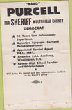 Matchbook Cover - Bard Purcell Sheriff Multnomah OR BOBTAIL WORN photo