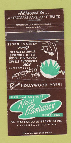 Matchbook Cover - New Plantation Restaurant Hallandale FL WEAR 30 Strike