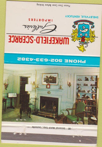 Matchbook Cover - Wakefield Scearce Galleries Shelbyville KY 40 Strike