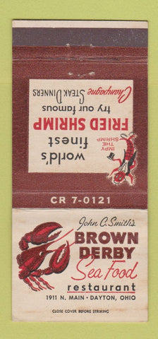 Matchbook Cover - John Smith's Brown Derby Dayton OH DISPLAY 30 Strike