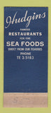 Matchbook Cover - Hudgins Seafood West Palm Beach FL WEAR 30 Stick