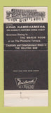 Matchbook Cover - Hotel King Kamehameha Kona Hawaii 30 Strike